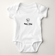 ute Mamma & Pappa Hjärt – Anpassat Namn Baby Body