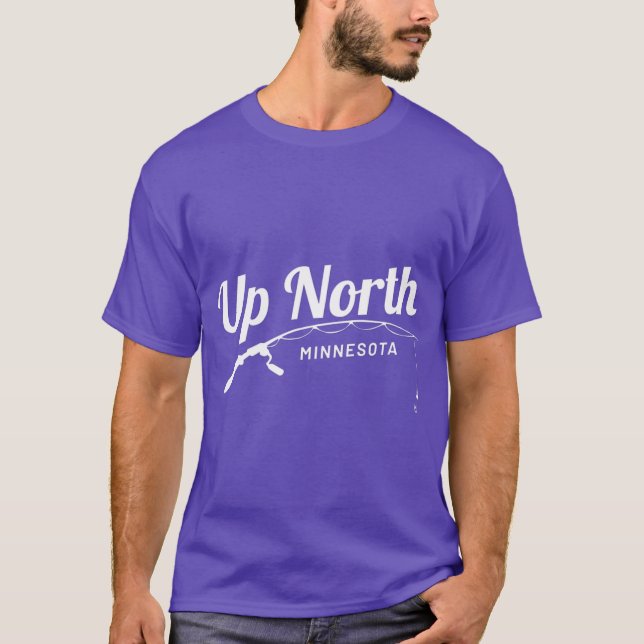 Ute North Minnesota Cabin Sjö Fishing T Shirt (Framsida)