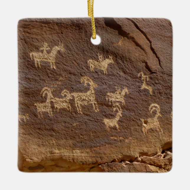 Ute Petroglyphs Julgransprydnad Keramik (Framsida)