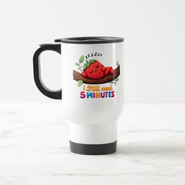 ute Sleeping Strawberry – Travel/Commuter Mug Resemugg (Vänster)