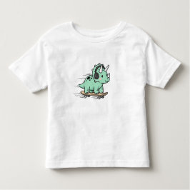ute Triceratops Roller Skating for Kids T Shirt