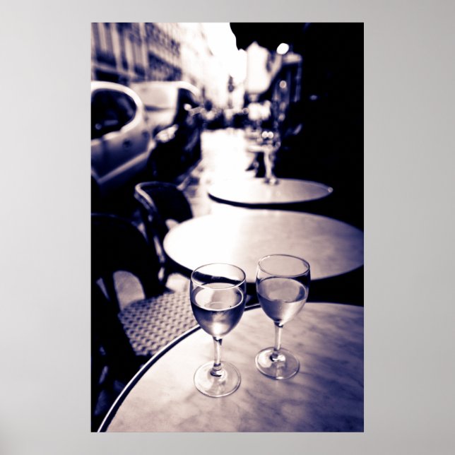 Utecafé, Paris, Frankrike Poster (Framsidan)