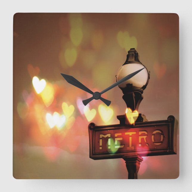 Uteliv Paris Fyrkantig Klocka (Framsida)