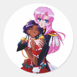 Utena och Anthy - Revolutionary Girl Utena Runt Klistermärke