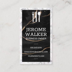 Utensil Logotyp Marble Visitkort