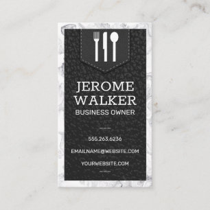 Utensil Logotyp Titrerad lädermassa Marble Visitkort