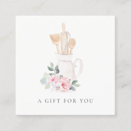  Utensils Catering Blommigt Gift-certifikat Fyrkantigt Visitkort
