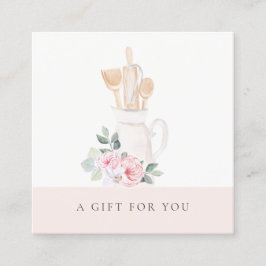  Utensils Catering Blommigt Gift-certifikat Fyrkantigt Visitkort