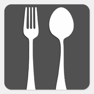UTENSILS. DELA SIG, SKEDA GÅVOR FYRKANTIGT KLISTERMÄRKE
