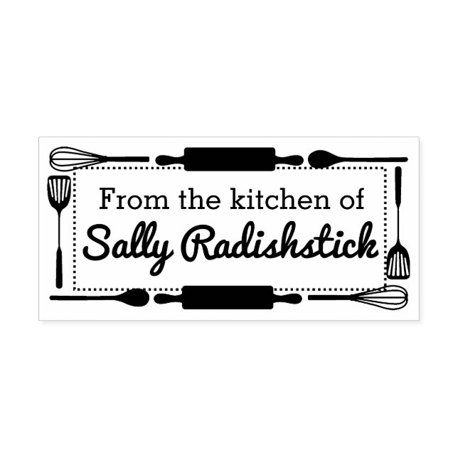 Utensils gräns kulinary från köket självfärgande stämpel (Design)