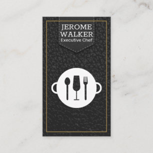 Utensils Logotyp Affärskort av läder Visitkort