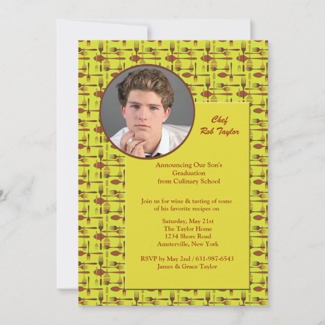 Utensils Photo Culinary School Studenten Announce Inbjudningar (Framsida)