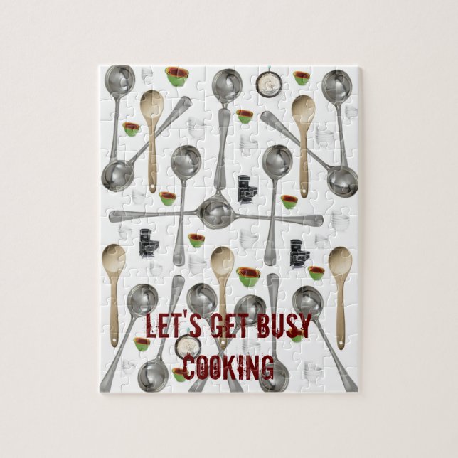 Utensils Wooden Spoon Jigszle Puzzle Daisy Pussel (Vertikal)