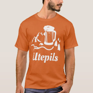 Utepils Drinking Beer i Norge Norska Ord T Shirt