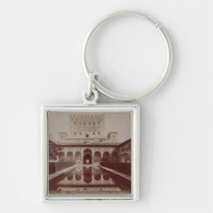 Uteplats de los Arrayanes, Alhambra, c.1875-80 Fyrkantig Silverfärgad Nyckelring