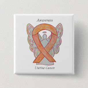 Uterine Cancer Angel Awareness Ribbon Stift Knapp