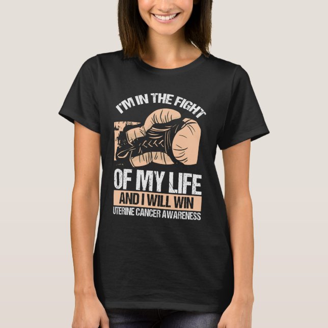 Uterine Cancer Awareness Jag kommer att vinna Peac T Shirt (Framsida)