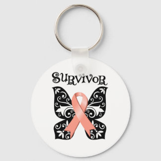 Uterine Cancer Butterfly Survivor Nyckelring