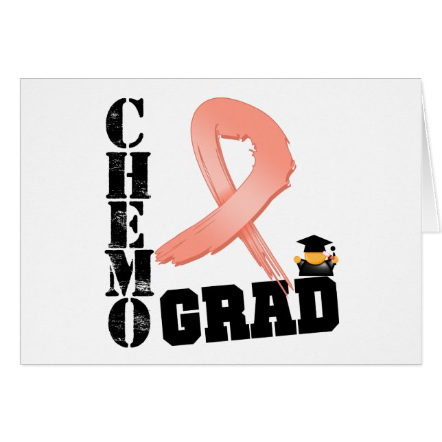 Uterine Cancer Chemo Grad Hälsningskort (Framsidan Horizontal)