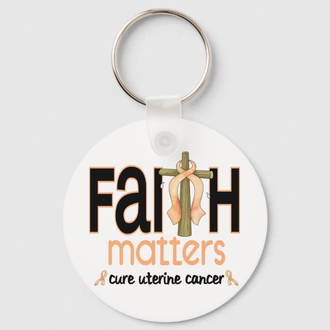 Uterine Cancer Faith Matters Kor 1 Nyckelring (Framsida)