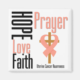 Uterine Cancer Hope Kärlek Faith Prayer Kor Magnet