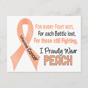 Uterine Cancer I Bära Peach 1 Vykort