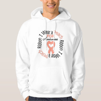 Uterine Cancer I Bära Peach Ribbon för medvetande Sweatshirt Med Luva