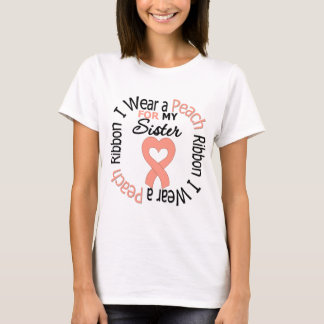 Uterine Cancer I Bära Peach Ribbon för min syster T-shirt