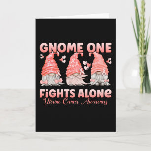 Uterine Cancer Peach Ribbon Gnome Kort