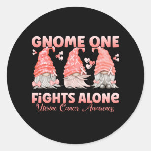 Uterine Cancer Peach Ribbon Gnome Runt Klistermärke