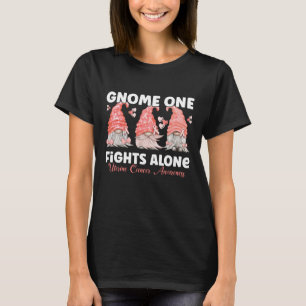 Uterine Cancer Peach Ribbon Gnome T Shirt