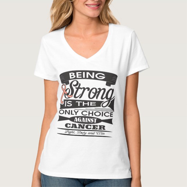 Uterine Cancer Strong Tee Shirt (Framsida)