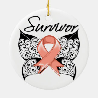 Uterine Cancer Survivor Butterfly Julgransprydnad Keramik