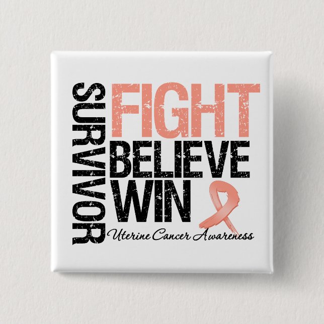 Uterine Cancer Survivor Fight Tro Win Motto Knapp (Framsida)