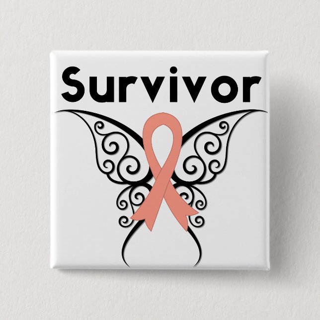 Uterine Cancer Survivor Tribal Butterfly Knapp (Framsida)