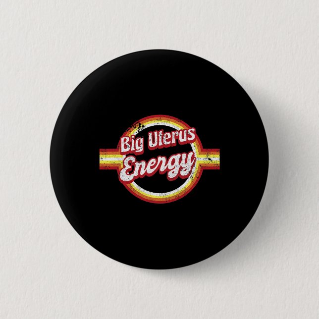 Uterus Energy Retro Feminist Womans Knapp (Framsida)