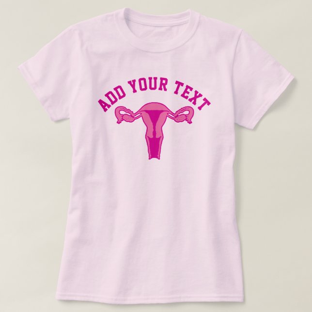 Uterus-grafik + Anpassningsbar text T Shirt (Design framsida)