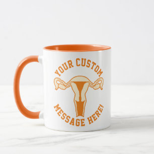 Uterus Graphic + Anpassningsbar Text-knapp Mugg