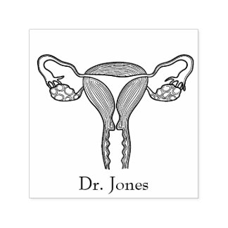 Uterus, humanorgan, självbläckande gummi Frimärke Självfärgande Stämpel