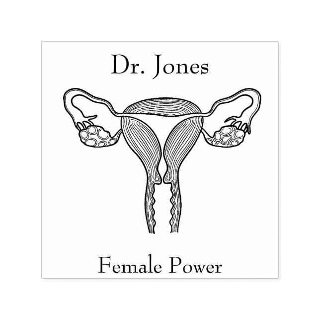 Uterus, humanorgan, självbläckande gummi Frimärke Självfärgande Stämpel (Design)
