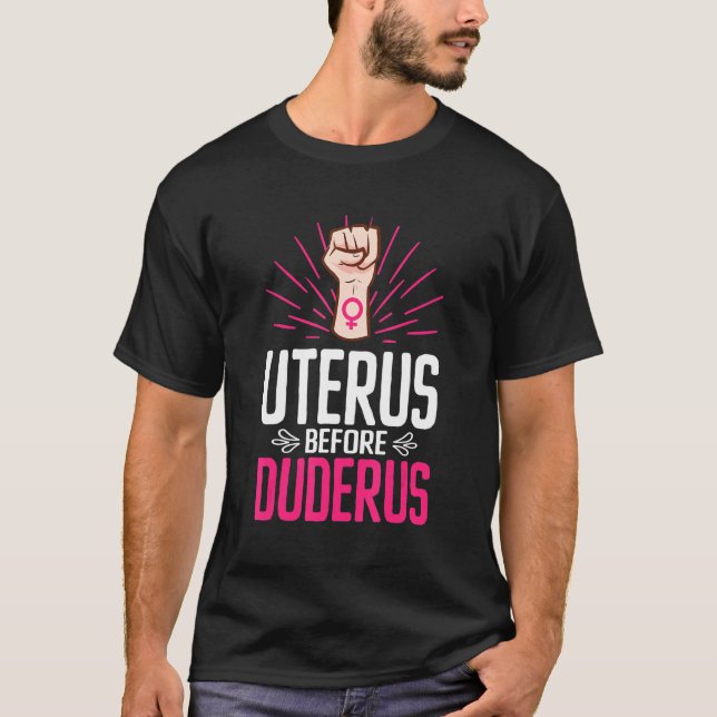 Uterus Innan Duderus Feminism Jämställdhet Kvinnor T Shirt (Framsida)