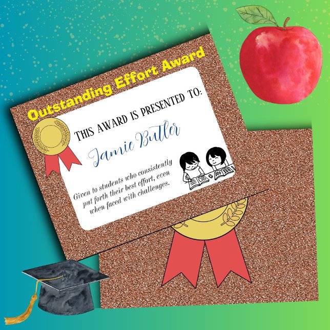 Utestående ansträngningsintyg för mitten-skolan (Outstanding effort)
