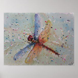 Utestående Dragon Fly in Flight Poster