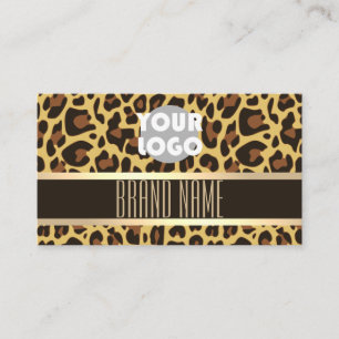 Utestående klassisk Leopard Mönster Brown Beige Visitkort
