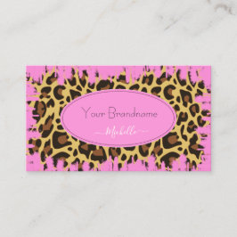 Utestående Rosa Leopard Mönster Anpassningsbar Ser Visitkort