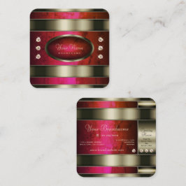 Utestående Silver med Marble Rosa Gradient Marble Fyrkantigt Visitkort