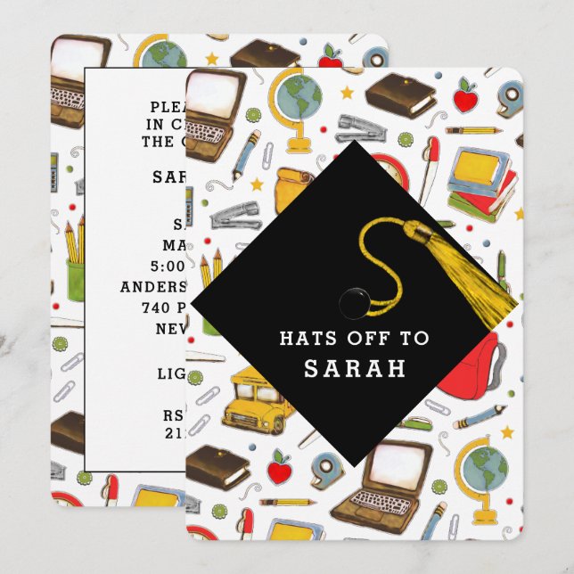 Utexamens för lärarutbildning inbjudningar (Fram/baksida)