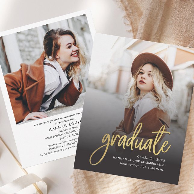 Utexamens Foto Mall Student 2026 Annonsering (Graduation Photo Script Grad 2025 Announcement)
