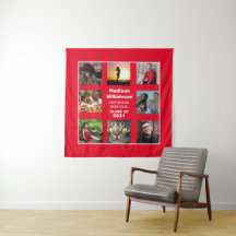 Utexamens gobeläng 8 Fotokollage Klass Årtal