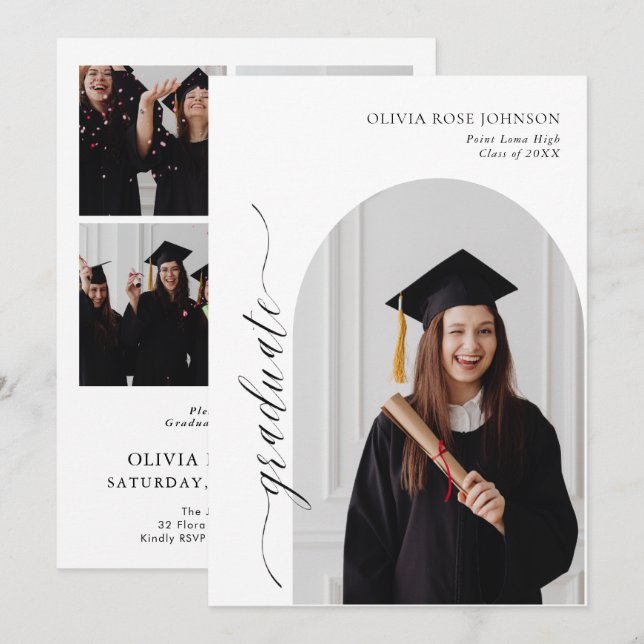 Utexamens kungörelse inbjudan | Studentfest (Fram/baksida)